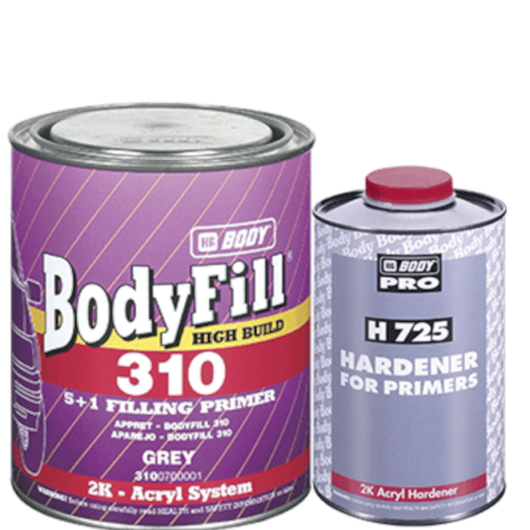 HB Body 310 Bodyfill Primer 51 Special Grey and H725 Hardener